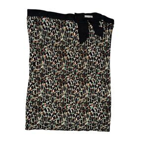 Y2K Army Green &‎ Black Leopard Print Knit PencilSkirt Sweater Large Camo Sexy